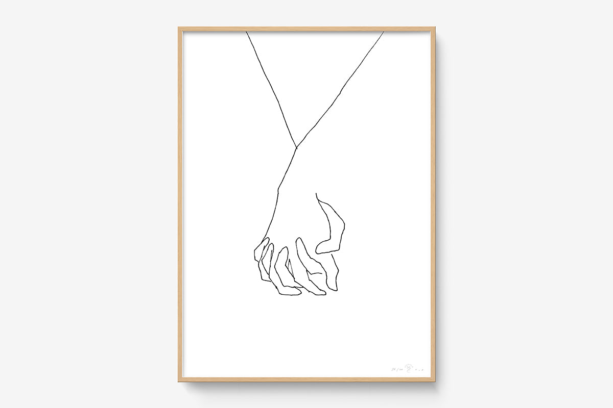 FredericForest_Grammatical_Print_MinimalDrawingArt_50x70cm_Together_Framed_Natural