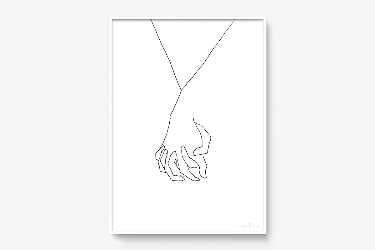 FredericForest_Grammatical_Print_MinimalDrawingArt_50x70cm_Together_Framed_White