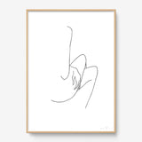 FredericForest_Grammatical_Print_MinimalDrawingArt_50x70cm_WomanCrossingHerLegs_Framed_Natural
