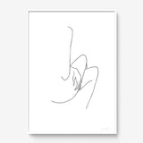 FredericForest_Grammatical_Print_MinimalDrawingArt_50x70cm_WomanCrossingHerLegs_Framed_White