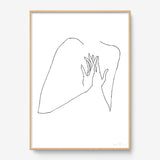 FredericForest_Grammatical_Print_MinimalDrawingArt_50x70cm_WomanHands2_Framed_Natural