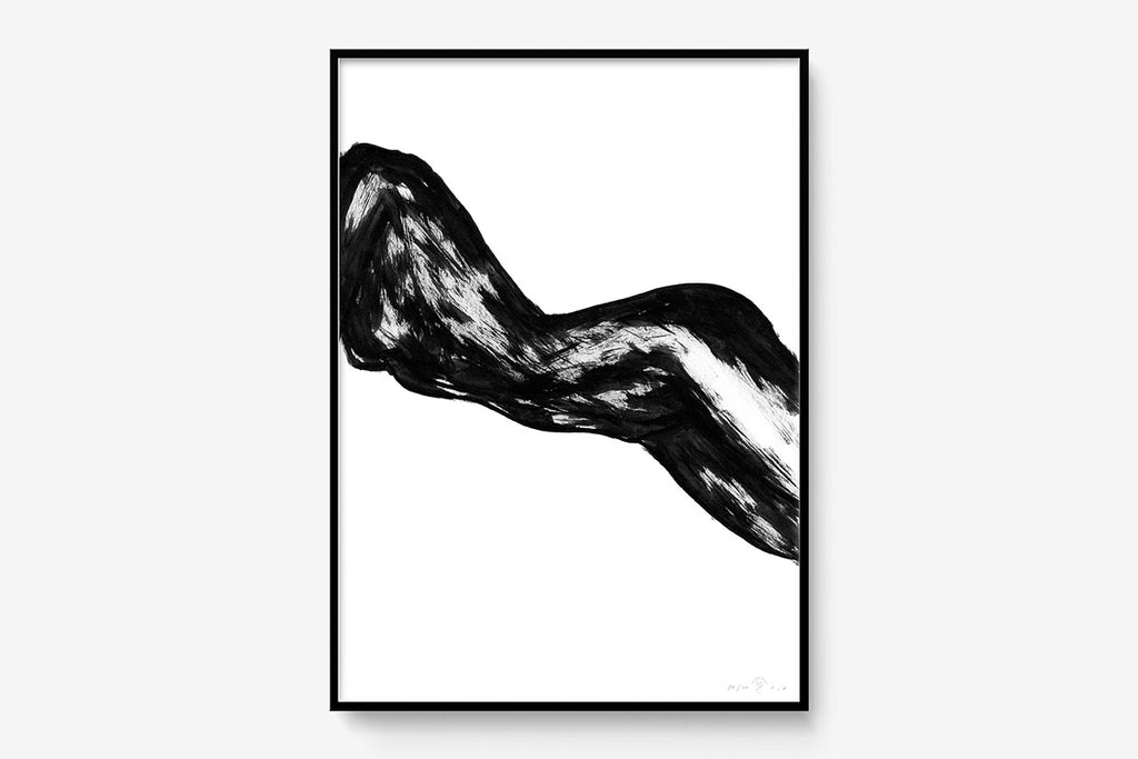 FredericForest_Grammatical_Print_MinimalDrawingArt_50x70cm_WomanResting03_Framed_Black