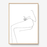 FredericForest_Grammatical_Print_MinimalDrawingArt_50x70cm_WomanResting1_Framed_Natural