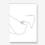 FredericForest_Grammatical_Print_MinimalDrawingArt_50x70cm_WomanResting2_Framed_White