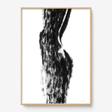 FredericForest_Grammatical_Print_MinimalDrawingArt_50x70cm_WomanStandingShadow_Framed_Natural