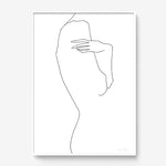FredericForest_Grammatical_Print_MinimalDrawingArt_50x70cm_WomanThinking4_Framed_White