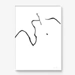 FredericForest_Grammatical_Print_MinimalDrawingArt_50x70cm_WomanWakingUp1_Framed_White