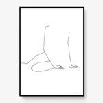 FredericForest_Grammatical_Print_MinimalDrawingArt_50x70cm_WomanWakingUp2_Framed_Black