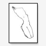 FredericForest_Grammatical_Print_MinimalDrawing_50x70cm_WomanWakingUp4_FramedBlack