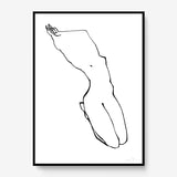 FredericForest_Grammatical_Print_MinimalDrawing_50x70cm_WomanWakingUp4_FramedBlack