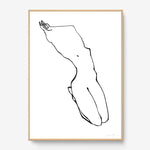 FredericForest_Grammatical_Print_MinimalDrawing_50x70cm_WomanWakingUp4_FramedNatural