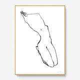 FredericForest_Grammatical_Print_MinimalDrawing_50x70cm_WomanWakingUp4_FramedNatural