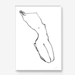FredericForest_Grammatical_Print_MinimalDrawing_50x70cm_WomanWakingUp4_FramedWhite