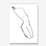 FredericForest_Grammatical_Print_MinimalDrawing_50x70cm_WomanWakingUp4_FramedWhite