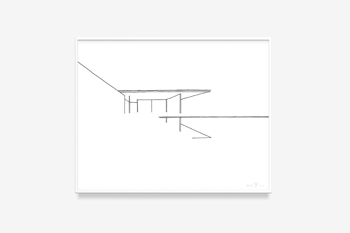 Grammatical_FredericForest_50x70_BarcelonaPavilion_Framed_White