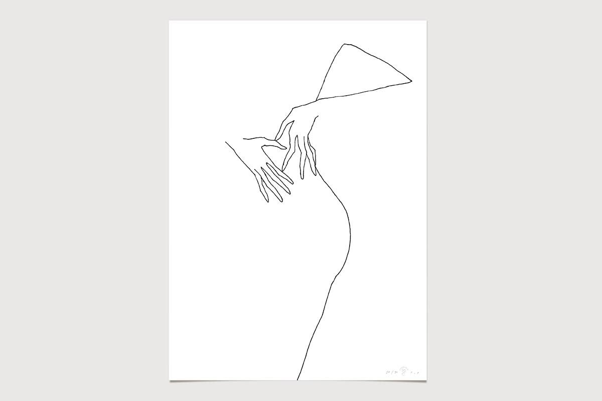 FredericForest_grammatical_LineDrawing_18_WomanDancing_50x70cm
